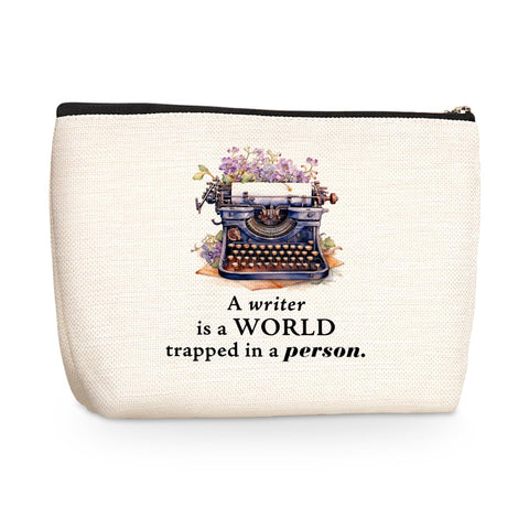 Motivational Writer Gifts Makeup Bag Inspirational Cosmetic Travel Bag Christmas Birthday Appreciation Gifts Toiletry Bag for Women Skincare Bag Literary Friendship Gifts for Author Novelist Female, Multicolor21, 9.7" x 6.8 "x 2"