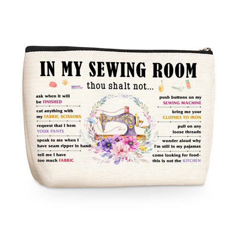 Funny Sewing Lovers Gift Makeup Bag Novelty Quilting Gifts Cosmetic Travel Bag Kitchen Gift Toiletry Bag for Women Valentines Day Christmas Birthday Gifts for Girlfriend Mother Grandma Wife Friends, Multicolor30, 9.7" x 6.8 "x 2"