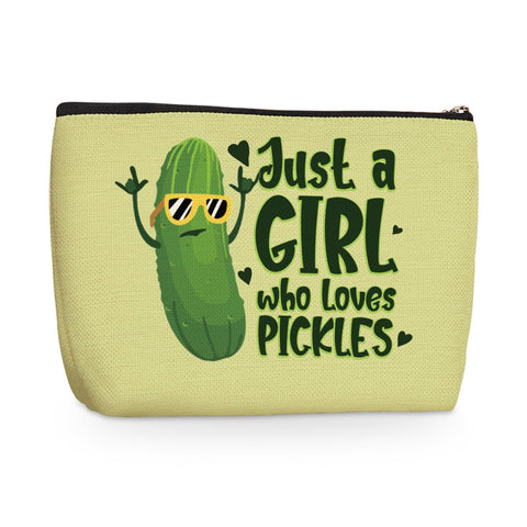 Funny A Girl Loves Animals Pickles Makeup Bag Cute Cosmetic Travel Bag Animal Party Favors Decor Stuff for Lovers Women Girls Sister Best Friend Mom Bestie Funny Skincare Bag for Christmas Birthday, Multicolor15, 9.7" x 6.8 "x 2"