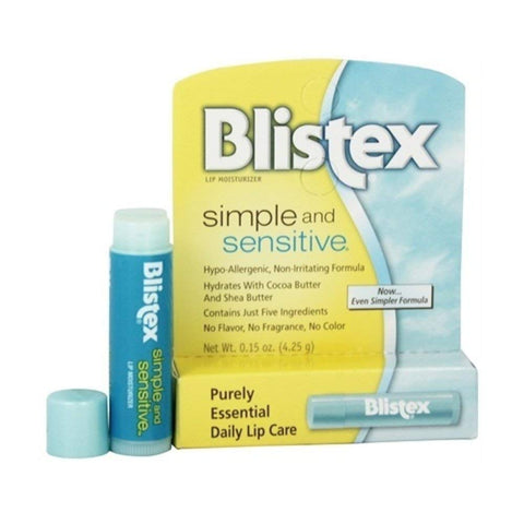 Blistex Simple and Sensitive Lip Moisturizer 0.15 oz (Pack of 4)