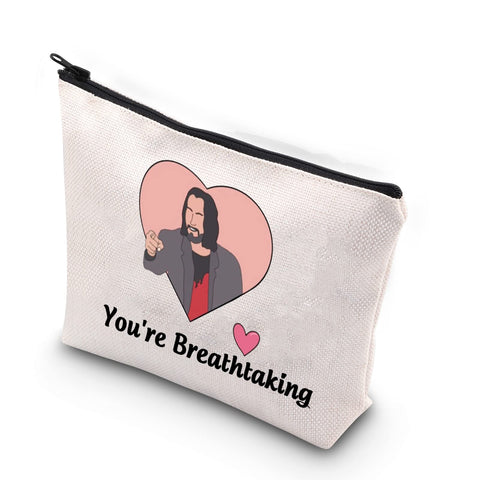 XYANFA Keanuu Reeves Makeup Bag Fans Gift Game Gift Video Game Zipper Pouch You're Breathtaking, Youre Breathtaking, LARGE
