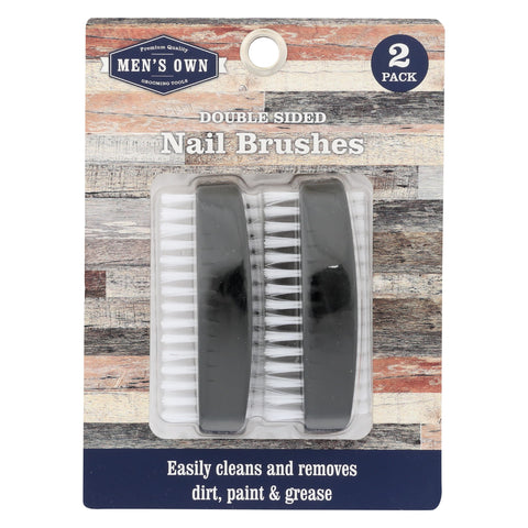Mens Own, Nail Brush Double Sided Black, 2 Count