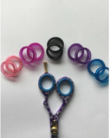 10X Barber Hair Shears Scissors Finger Rings Grips Inserts 5 sets SIZE SMALL