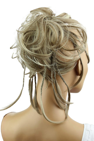 Dirty Blonde Mix #18Th613A G25D: Prettyshop Hairpiece Hair Rubber Scrunchie Scrunchy Updos Voluminous Wavy Messy Bun Dirty Blonde Mix #18Th613A G25D