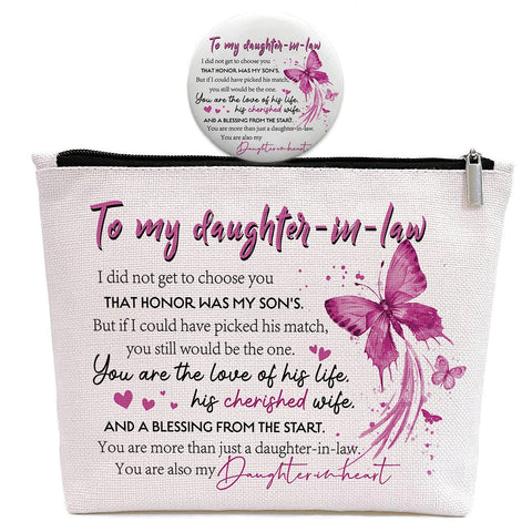 Daughter In Law Gift, Birthday Gift for Daughter In Law From Mother In Law, Future Daughter In Law Gift, You Are Also My Daughter In Heart, Makeup Bag