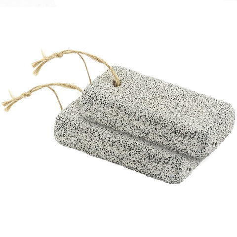 Jairestone Pumice Stone for Feet - 2 Pack Lava Stones - Callus Remover and Foot Scrubber - Exfoliating Rock for Hard, Dry and Dead Skin on Heels (White)