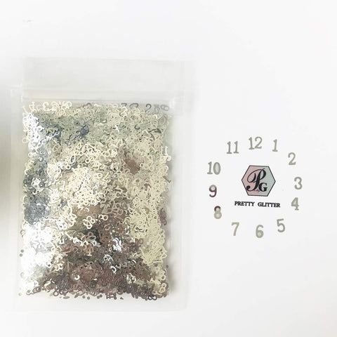 PrettyG 10 Grams/Pack - Sliver Number Mixes Glitter - Festival Rave Beauty Makeup Face Body Nail Art Decoration B0100