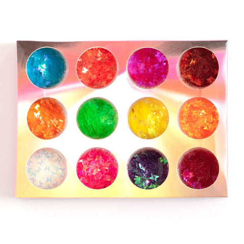 Yeslady Nail Art Shiny Butterfly Sequins Ultrathin 3D Magic Sparkle DIY Flakes Tips 12 Colors