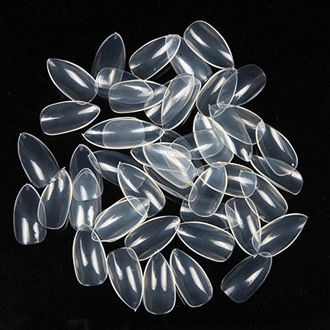 Clear: Yimart 500Pcs/Pack Stiletto False Nails Clear False Nails Oval Stiletto Sharp Full Nail Tips Acrylic Uv Gel Full Cover Nail Art Tips Decoration Nails Salon (Clear)