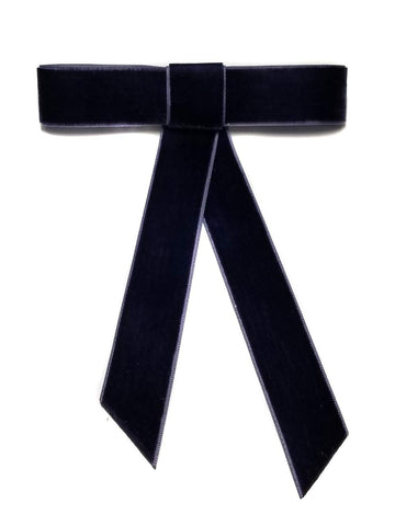 EmilyRose Couture Large Velvet Hair Bow Collection (Barrette, Navy Blue)