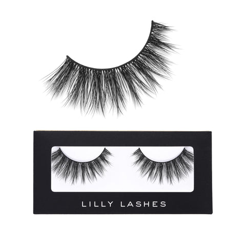 Lilly Lashes Premium Synthetic Lashes Chicago | Fake Eyelashes Natural Look | Flare Wispy Lash | False Lashes | Vegan Strip Lash | Reusable Up to 10 Wears | 15mm