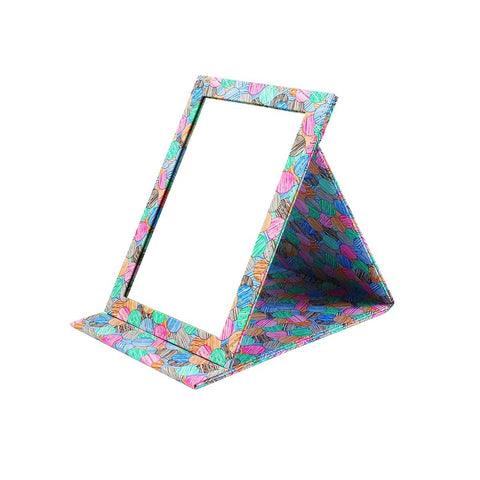 Folding Travel Mirrors, Vanity Mirror with Desktop Standing,Personal Portable Makeup Mirror (Multicolor)
