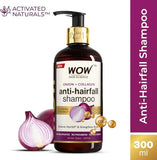 WOW Skin Science Red Onion Black Seed Oil Shampoo with Red Onion Seed Oil Extract, Black Seed Oil & Pro-Vitamin B5 - No Parabens, Sulphates, Silicones, Color & PEG - 300mL