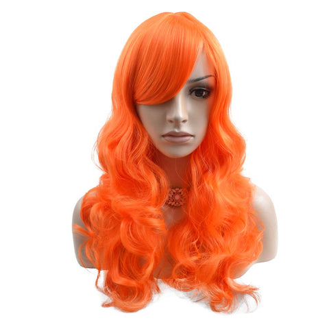 BERON 24" Stylish Long Curly Orange Hair Wig Party Perruque (Orange)