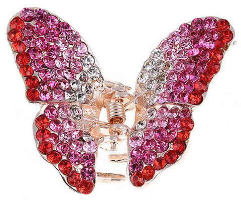 Suoirblss 1PC Elegant Butterfly Hairpin Fancy Rhinestones Claw Clip Jaw Clips for Women Lady Girls (Pink) : Pink