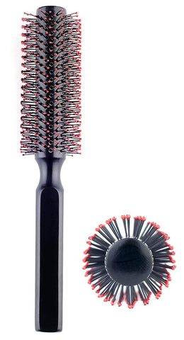 Round Hair Brush for Blow Drying, Wooden Blowout Brush With Soft Nylon Bristles, for Medium Or Short Hair