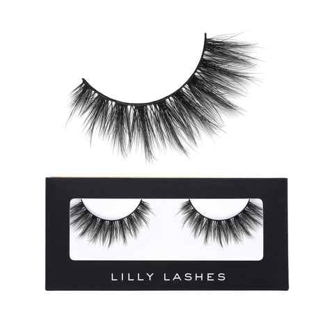 Lilly Lashes Premium Synthetic Lashes LA | Natural Look | Full Bodied Look | Wispy Lashes | Black Vegan Strip Lash | Reusable Up to 10 Wears | 15mm
