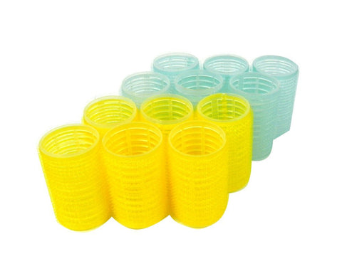 Large : Large Self-Grip Hair Roller Assorted Colors (Pink, Yellow, Blue, Green) (Large)