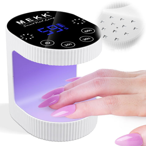 MEKK UV LED Nail Lamp, Flash Cure Lamp for Gel Nails 24W UV Light for Nails Professional Nail Lamp for Gel X with Sensor UV Nail Light with 4 Timers(White)
