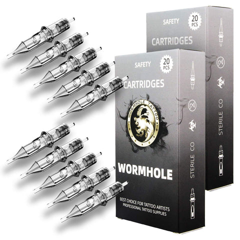 Wormhole Tattoo Needle Cartridges 50pcs Assorted Tattoo Needle Cartridges Round Liner Mixed 3RL 5RL 7RL 9RL 11RL (50pcs #12 Standard RL)