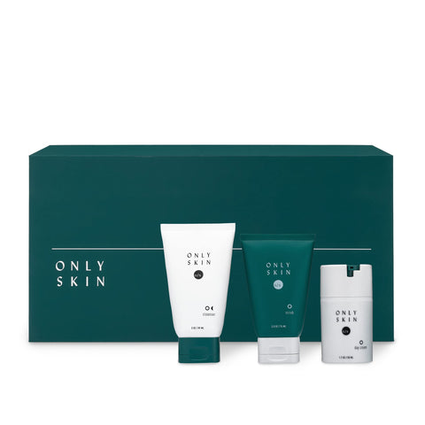 The Essential Kit (3-Piece), Premium Face Care for Men, Face Cleanser, Face Scrub, Day Cream Moisturizer