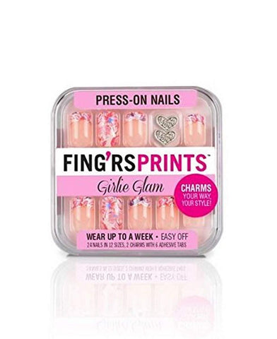 Fing'rs Fing'rsprints Pre-Glued Nails, Girlie Glam Pretty Petals, 24 Count,31033