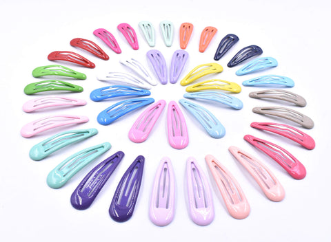 Art&Beauty 20 Pairs Assorted Color Glossy Snap Prong Clips Non-Slip Hair Clips Barrettes for Girls Ladies Women