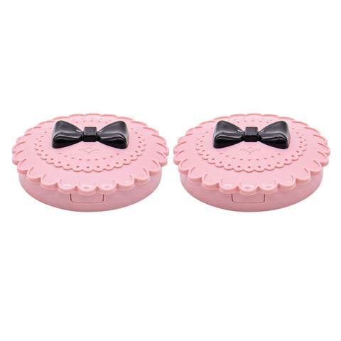 AUEAR, 2 Pack of Bow Eyelashes Case Plastic Eyelashes Case Pink Storage Eyelashes Box for Travel Women and Girls