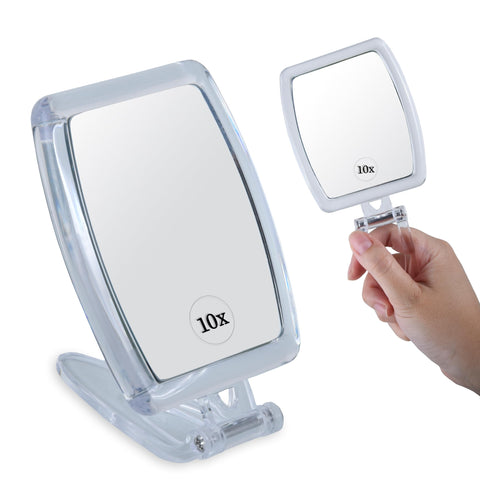 Small Round Handheld Mirror (White)