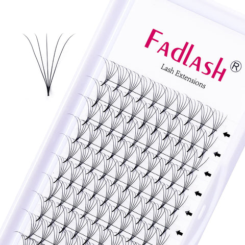 Volume Eyelash Extensions 5D Premade Fans C/D Curl 8-20mm Length Supply Premade Volume Lashes by FADLASH (5D-0.10-D, 15mm)