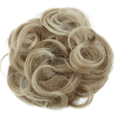 Light blond G10E_16T613 : PRETTYSHOP Hairpiece Hair Rubber Scrunchie Scrunchy Updos, VOLUMINOUS, Curly or Messy Bun, Different Colors Available G10E