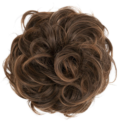 Brown Mix # 2T30 G23E: Prettyshop Hairpiece Hair Rubber Scrunchie Scrunchy Updos Voluminous Curly Messy Bun Brown Mix # 2T30 G23E
