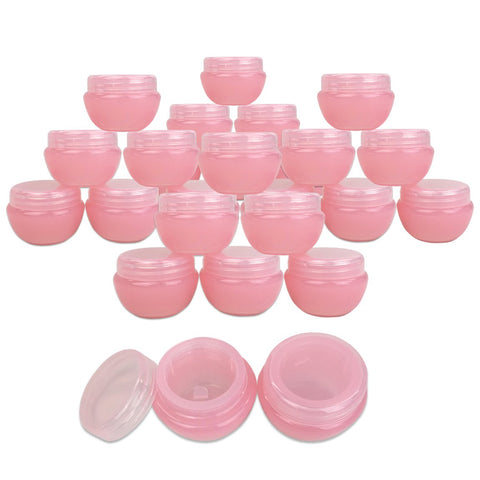24 Pieces, Pink: Beauticom 10G/10ML Frosted Container Jars with Inner Liner for Scrubs, Oils, Salves, Creams, Lotions, Makeup Cosmetics, Nail Accessories, Beauty Aids - BPA Free (24 Pieces, Pink)