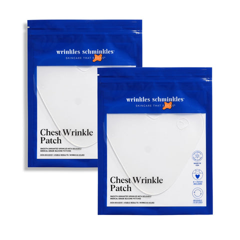 2-Pack Silicone Chest Wrinkle Pads - Made in USA - 100% Medical Grade Reusable Decollete Wrinkle Treatment Patches - Reduce Decolletage Wrinkles (2 Patches)