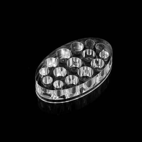 15 Holes Tattoo Ink Cup Holder, Oval Acrylic Pigment Cup Cap Stand Tattoo Pigment Ink Cup Holder Stand Tattoo Ink Container Tattoo Accessories for Pigment Inks Cup