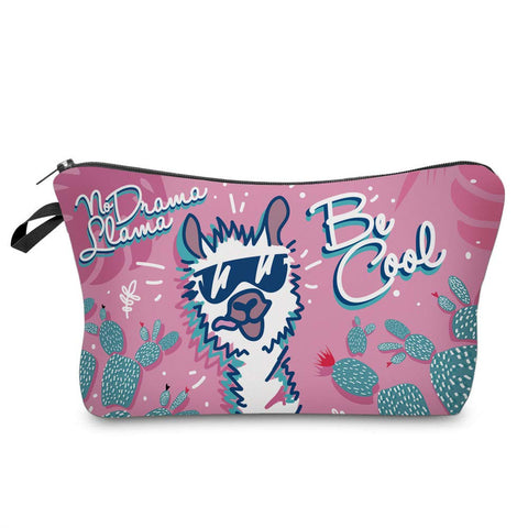 Cosmetic Bag for Women,Loomiloo Adorable Roomy Makeup Bags Travel Waterproof Toiletry Bag Accessories Organizer Liama Gifts (Cool Liama 51442)