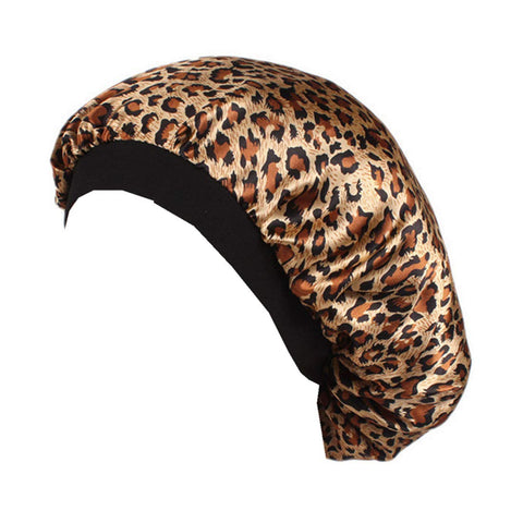 Qhome Luxury Wide Band Satin Bonnet Cap Comfortable Night Sleep Hat Hair Loss Cap