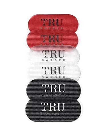 TRU BARBER HAIR GRIPPERS 3 COLORS BUNDLE PACK 6 PCS for Men and Women - Salon and Barber, Hair Clips for Styling, Hair holder Grips (Red/White/Black)