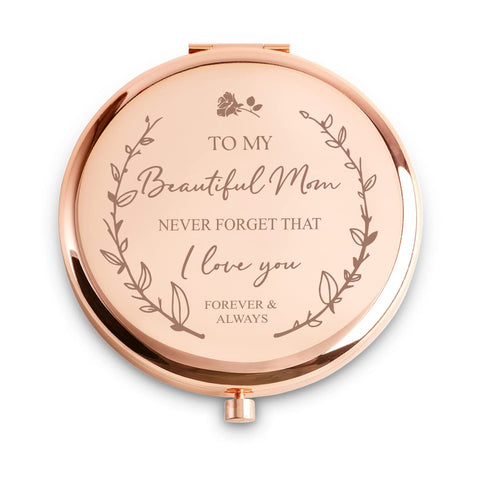 Mom Gifts from Daughter Son, Personalized Engraved Compact Mirror with Sentimental Quote for Mother Parents, Best Nana Present for Valentines Day, Birthday