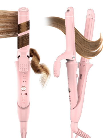 2 in 1 Hair Straightener and Curler, Travel Small Size 1 inch Curling Iron, Dual Voltage Flat Iron Curling Iron in One for Short Hair