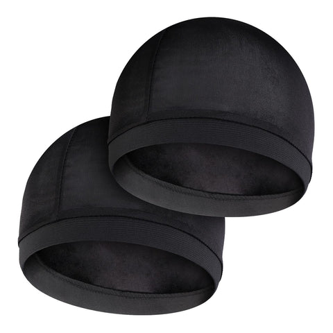 Molain Durags Bonnet 2 PCS Turban Wave Cap Night Grip Loc Turban Caps Skull Beanies Bandana Hat Hair Cover Tie Wrap Scarf, Black 50 Cm, 7.87 × 5.31 × 0.47 inch/20 × 13.5 × 1.2 cm