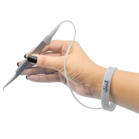 Lash Tweezers Protector Bracelet Wristband Silver