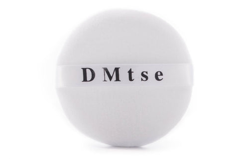 DMtse Round Jumbo Velour Powder Puff w Ribbon 4" Diameter White