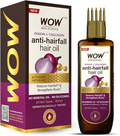 Wow Skin Science Onion Black Seed Hair Oil with Comb Applicator 100ml