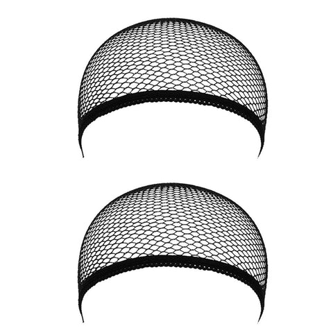 Black Hair Wig Weaving Stretchable Net Mesh Fishnet Elastic Snood Cap 2pcs