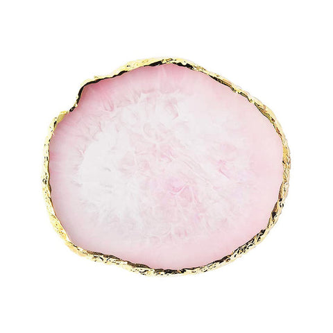 Resin Art Palette, Painting Mixed Color Palette, Gilded Edge Gel Color Makeup Display Board Pallet for Nails (Pink)