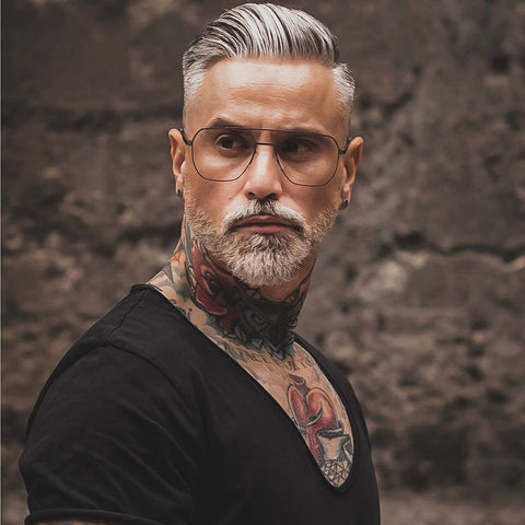 Lishy Men’s Toupee Soft Thin Skin 0.06mm PU 10x8inch Hair Replacement for Men's Hairpiece 100% European Human Hair Pieces for Man 1B Black Color Mixed 60% Grey Hair