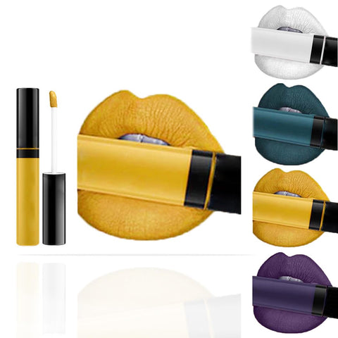 Edanta Matte Liquid Lipstick Gothic Lip Gloss Velvety High Pigmented Beauty Lipsticks Makeup for Women and Girls (C-Yellow 17#)