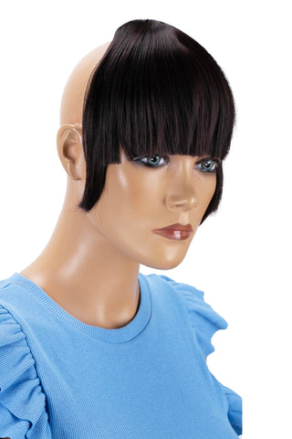 PRETTYSHOP Fringe Bangs Clip in Extension Hair Piece Heat-Resisting Synthetic Fiber (dark brown mix #2/33 HP6)