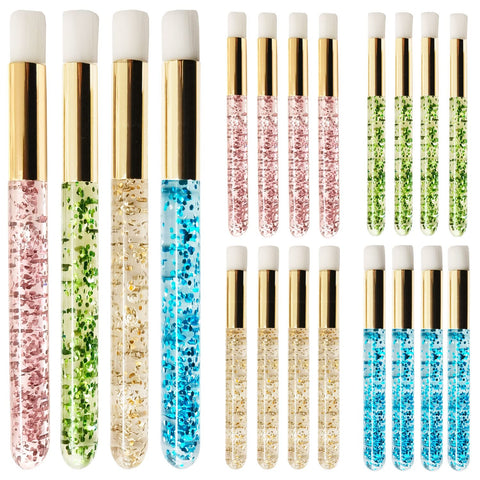20 Pieces Lash Shampoo Brush Set Eyelash Extension Cleanser Brush Peel Off Blackhead Brush Lash Cleanser Brush Glitter Nose Pore Deep Cleaning Brush for Face Eyelash Nose…